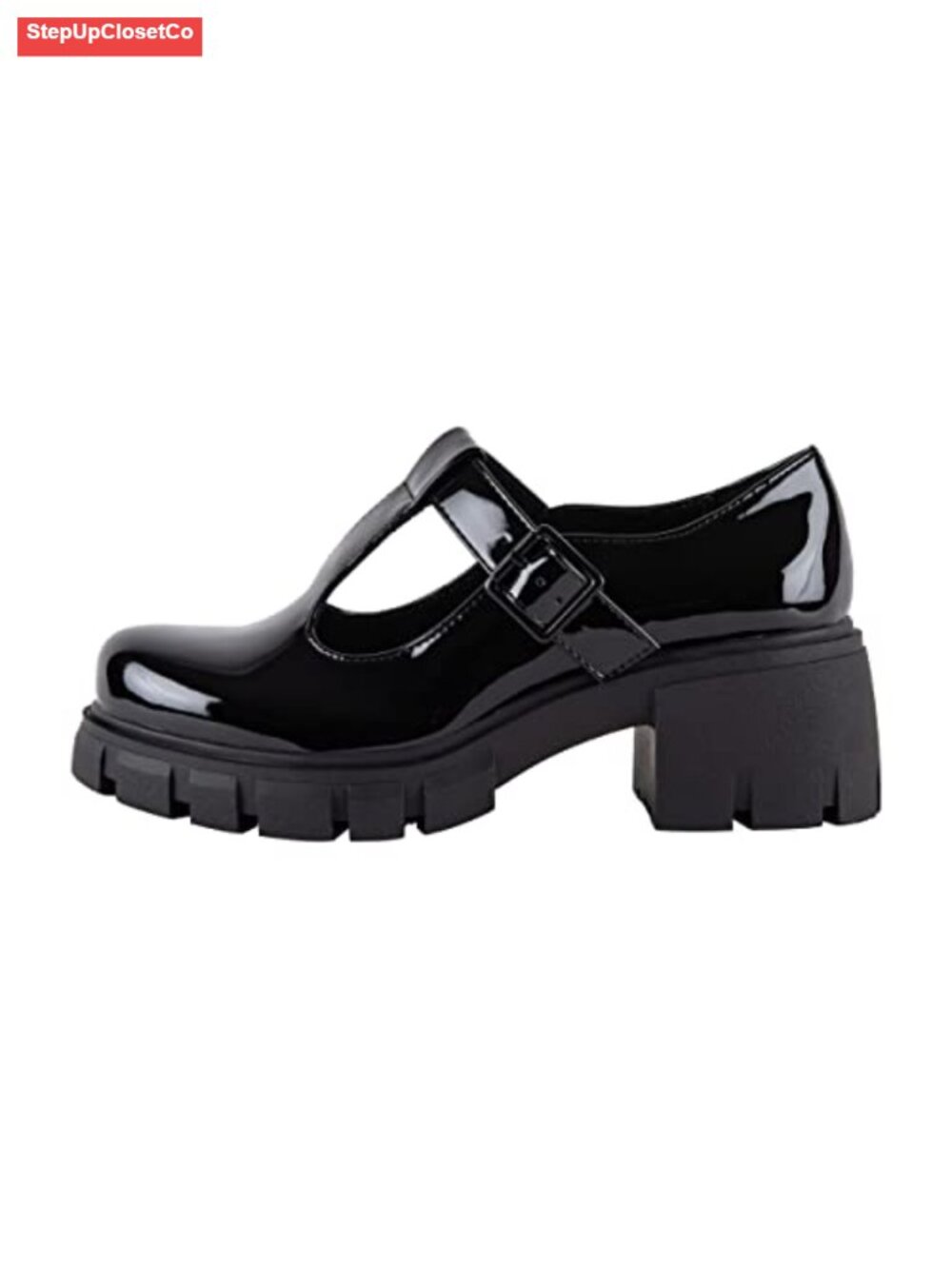 Mary Jane Chunky Heel Round Toe Pumps Dress Shoes